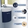 24" Corner Wall Mount Vanity with Sink, Space Saving Floating Bathroom Cabinet, Modern Small Vanity Set with Ceramic Basin, Metal Handles - 3 of 4