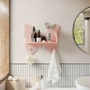 Butterfly Shaped 2 Tier Wall Shelves with Hooks, Small Floating Shelves, Cute Butterfly Wall Decor, Nursery Book Shelves for Bedroom, Living Room - 2 of 4