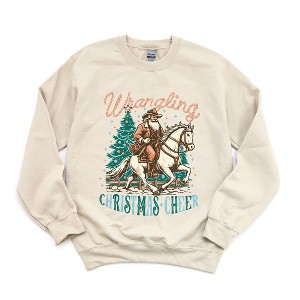 Simply Sage Market Women's Graphic Sweatshirt Wrangling Christmas Cheer - 1 of 4