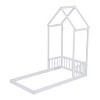 NicBex Kids Montessori Bed with House-shaped Headboard,Floor Bed with Semi-fence Design,Twin/Fill Size Toddler bed for Bedroom,Gray/White/Brown - 4 of 4