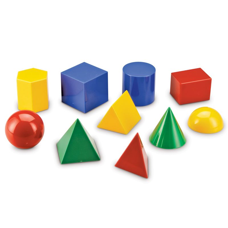 Learning Resources Large 3" Geometric Shapes Set - 10 Pieces, Ages 5+ Geometry for Kids, Math Learning Games for Kids, 2 of 6