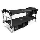 Disc-O-Bed Youth Kid-O-Bunk 2 Person Bench Bunked Double Bunk Bed Cots with 2 Side Organizers and Carry Bags for Outdoor Camping Trips, Black