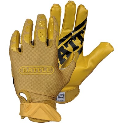 black and gold youth football gloves