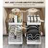 LunaLulinlk Pull-out Pots and Pans Organizer 2 Pack - Bakeware & Dishes Storage Rack with Slide Rails, White - 2 of 4