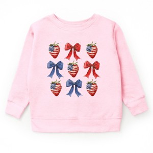 The Juniper Shop Coquette Bows And USA Strawberries Youth Sweatshirt - 1 of 3