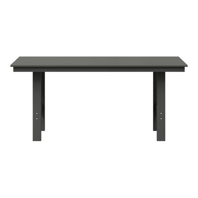 WestinTrends Ashore Outdoor Modern HDPE 66" Wide Rectangle Patio Dining Table for 6