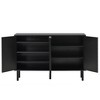 Chery Life Minimalist Shoe Cabinet with 5 Solid Wood Legs, 4-Door Storage Cabinet with Adjustable Shelves for Living Room - 3 of 4