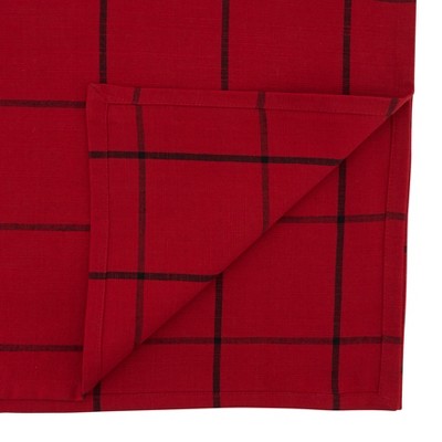 Red and Black Plaid Cotton Table Runner