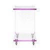 Picket House Furnishings Peek Acrylic Snack Table Pink: Scandinavian Style, C-Shaped, Tray Top, on Casters - 2 of 4