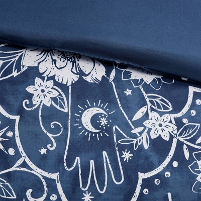Navy Microfiber Celestial Full Bedspread Set