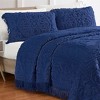 Collections Etc Medallion Chenille Textured Fringe Border Pillow Sham - 2 of 3