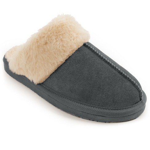 Minnetonka Women's Chesney Slide Slipper 40885, Charcoal Gray - 9