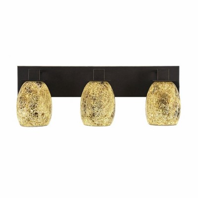 Toltec Lighting Apollo 3 - Light Vanity in  Dark Granite with 5" Gold Fusion Shade