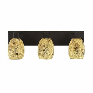 Toltec Lighting Apollo 3 - Light Vanity in  Dark Granite with 5" Gold Fusion Shade - 1 of 1