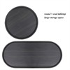 RISOKEYS Round Coffee Table with Storage Tray - 2 Tier Oval End Table, Wooden Small Side Table for Living Room , Black Metal Frame - 3 of 4