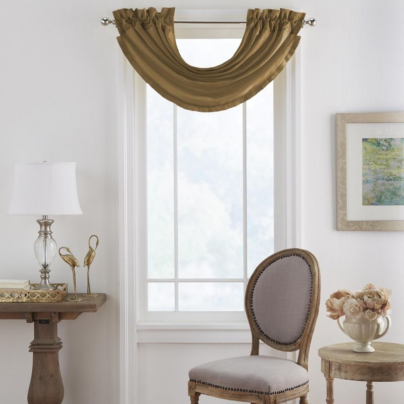 Versailles Faux Silk Waterfall Window Valance - 52" x 36"- Elrene Home Fashions, 1 of 6