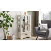 Curio Cabinet With Light, Glass Cabinet With Adjustable Glass Shelves, 2 Doors And 1 Drawer Glass Cabinet Display-Cuddlewood - 3 of 4