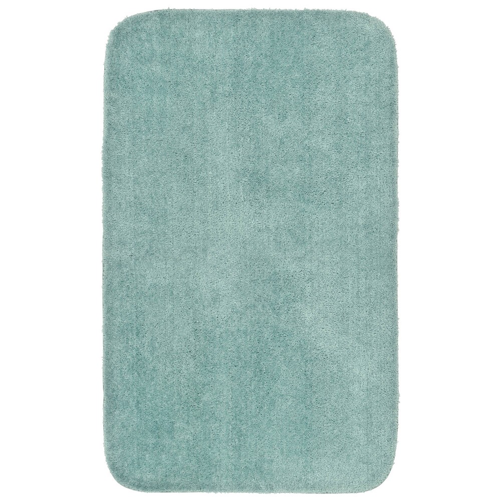 Photos - Bath Mat 30"x50" Traditional Plush Nylon Washable Bath Rug Sea foam - Garland Rug: Midweight, Low Pile, Machine Made, Latex & Rubber