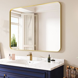 Wall-Mounted Mirror Rectangle Bathroom Vanity Mirrors Framed Mirrors Aluminum Framed Bathroom Mirror - 1 of 4