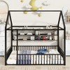 KIGFTSOD Metal Bed House Bed Frame with Fence and Shelves - 2 of 4