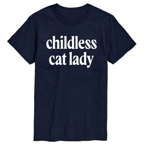 Men's - Instant Message - Childless Cat Lady White Short Sleeve Graphic T-Shirt - 1 of 4