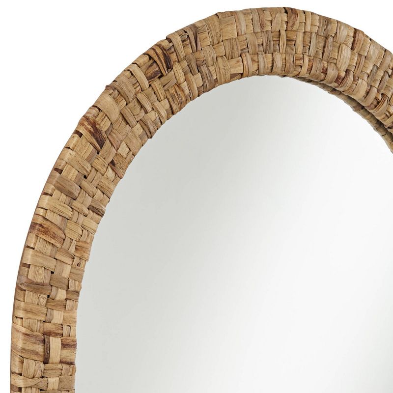 Noble Park Tioga Oval Vanity Wall Mirror Modern Natural Woven Rattan Frame 26 1/2" Wide for Bathroom Bedroom Living Room House Office Home Entryway, 3 of 10