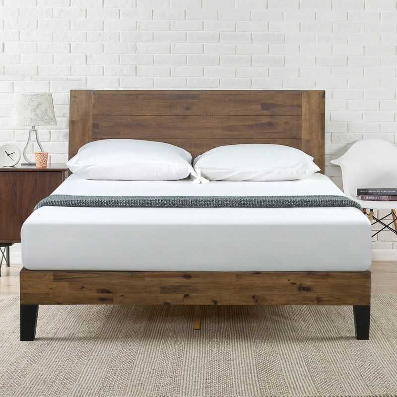 Tonja Wood Platform Bed Frame with Headboard Brown - Zinus, 3 of 10