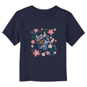 Toddler's Lilo & Stitch Distressed Flowers and a Coconut T-Shirt - 1 of 3