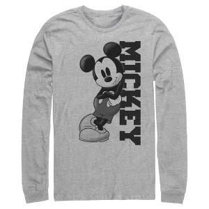 Men's Mickey & Friends Retro Leaning Long Sleeve Shirt - 1 of 4