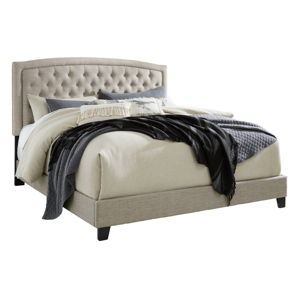Photos - Bed Frame Ashley Jerary Queen Upholstered Bed Gray - Signature Design by 