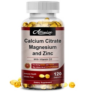 Alliwise Calcium Magnesium Zinc with Vitamin D3 Supplement, 120 Softgels - 1 of 4