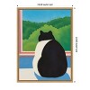 Amanti Art Fat Cat Looking out the Window by Little Dean Framed Canvas Wall Art - 3 of 4
