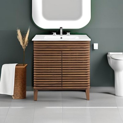 Freestanding Bath Vanity with White Ceramic Top Unassembled