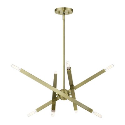 Livex Lighting Monaco 8 - Light Chandelier in  Antique Brass