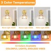 DAKAFUL Vintage Wall Lights with Tulip Glass Shade,Remote-Controlled,Decorative Wall Sconce for Bedroom/Bathroom/Living Room(Amber&Gold) - 3 of 4