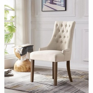 Fabric Upholstered Wingback Dining Room Chairs Set of 2,  Chairs,Tufted Dining Side Chairs,Home Kitchen Resturant Chairs-Cuddlewood - 1 of 4