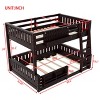 TIRAMISUBEST Twin XL/ Full XL/ Queen over Queen Size Kids Bunk Bed Frame with Pegboard Storage Box and Built-in Bookshelf - 4 of 4