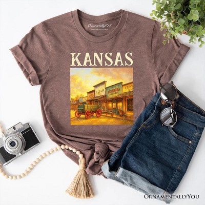 Vintage Kansas State Dodge City Boot Hill Street Scene T-Shirt, Wild West Tee and Frontier Souvenir | OrnamentallyYou