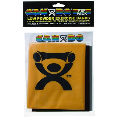 CanDo Low Powder Exercise Band Pep Pack