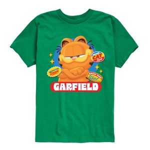 Boys' - Garfield - Garfield Stickers Short Sleeve Graphic T-Shirt - 1 of 4
