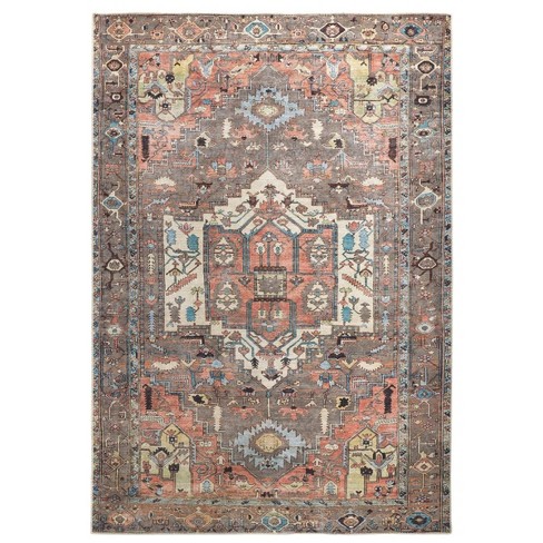 2x3 Transitional Brown Small Area Rug, Throw Mat for Indoor Entry