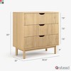 Stead Fluted 3 Drawer Dresser - Large Nightstand with Ample Storage - Living Room and Bedroom Furniture (Natural Oak) - 2 of 4