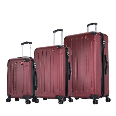 Badgley Mischka Diamond 3 Piece Expandable Luggage Set (Burgundy)