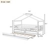 Twin/Full Size House Bed Frame with Twin Size Trundle, Wooden Daybed with Fence - ModernLuxe - 3 of 4