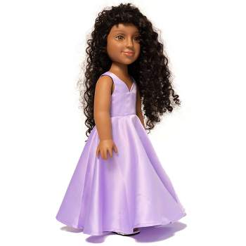 I'M A GIRLY Jasmine 18" Fashion Doll with Brunette Curly Interchangeable Wig to Style