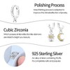 S925 Sterling Silver Earrings for Women | Trendy Hypoallergenic Drop Dangle Huggie Earrings | Colorful Small Hoop Star & Moon Earrings - 3 of 4