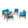 Christopher Knight Home Perla Outdoor 8 Seater Acacia Wood Chat Set with Cushions - 2 of 4