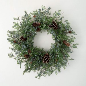 Sullivans Artificial Christmas Berry Cedar Accent Ring  Green  Indoor Christmas DÃƒÂ©cor - 1 of 3