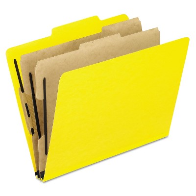 Pendaflex Six-Section Colored Classification Folders Letter 2/5 Tab Yellow 10/Box 1257Y