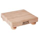 John Boos Cutting Board for Kitchen, 1.5 Inches Thick Edge Grain Square Boos Chopping Block with Wooden Bun Feet